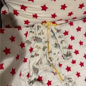 Baby Animal Print Onesie with Yellow Trim